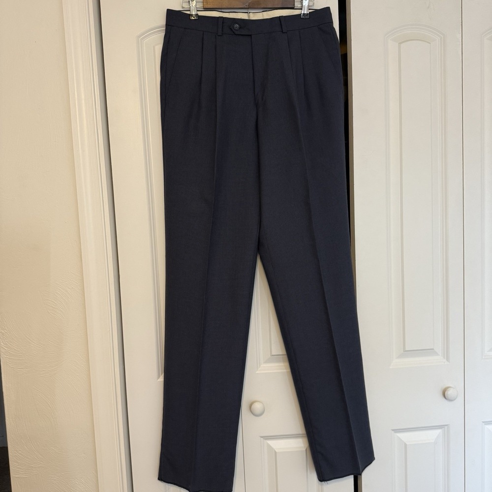 Brandini Le Collezioni Pants Mens 33 Pleated Dress Wool Blend Retro Classic Trou